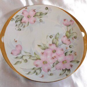 Hand Painted and Signed Pink Floral Tray # 25381